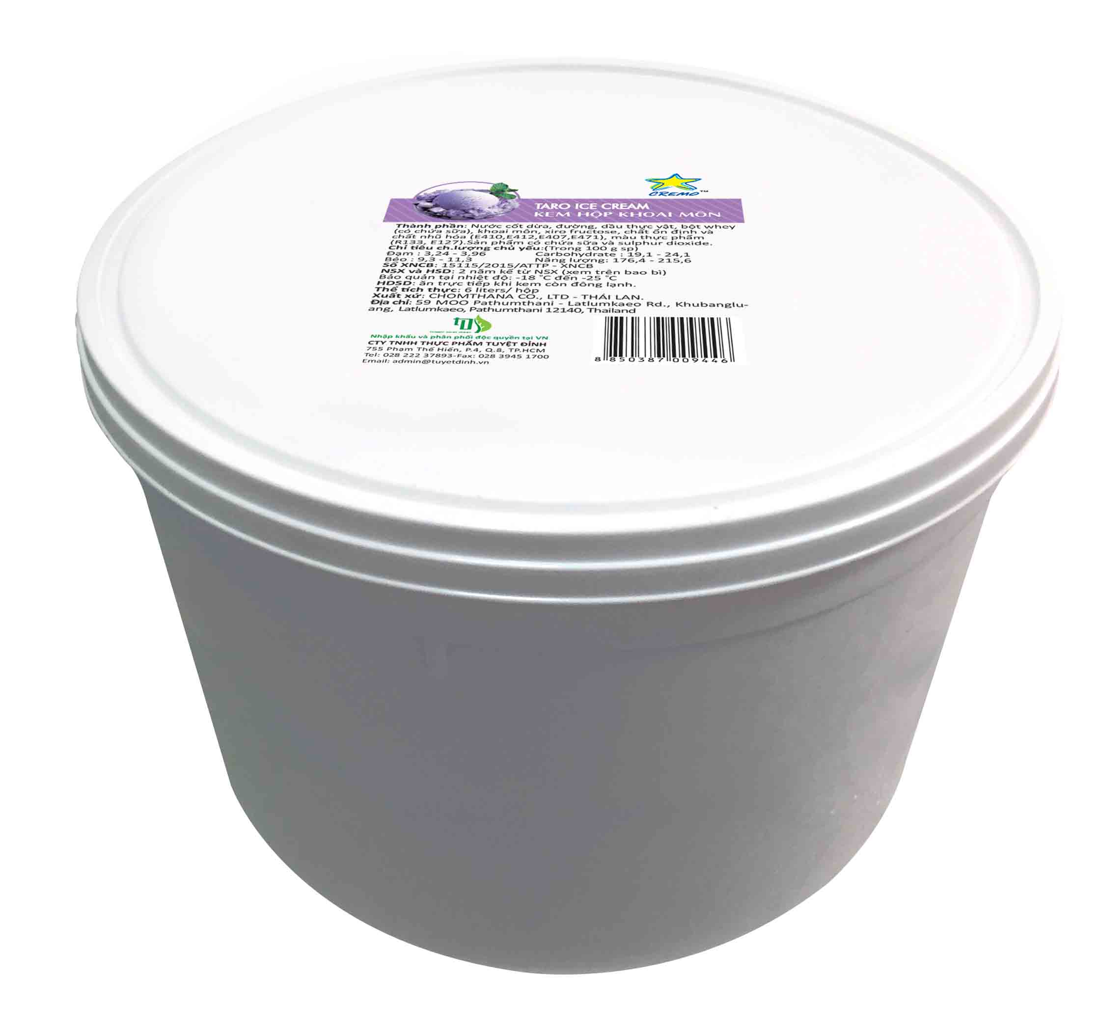 Kem hộp 6000ml vị khoai môn